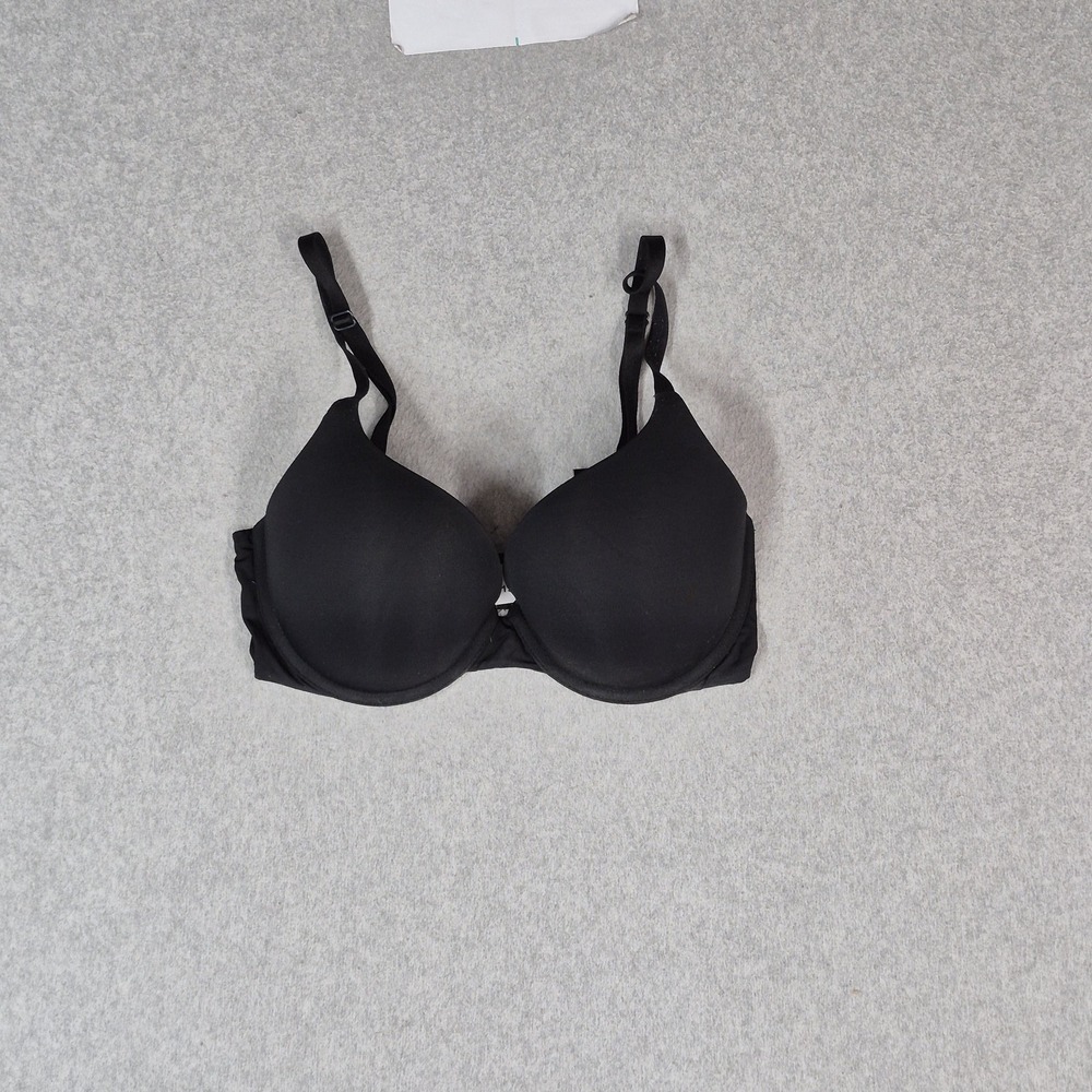 Victoria's Secret Women Bra 32DD Black Perfect Shape T‎ Shirt Underwired Strap